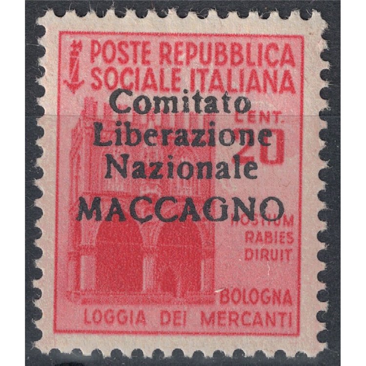 MACCAGNO 1945 Destroyed monuments 20c pink (unissued) MNH** ©