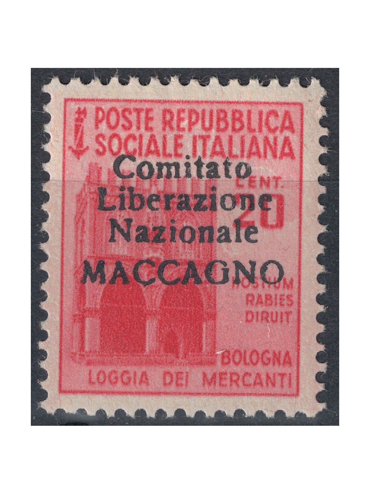 MACCAGNO 1945 Destroyed monuments 20c pink (unissued) MNH** ©