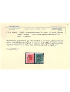 IMPERIA 1945 Monumenti distrutti (non emessi) 2v MNH** ©