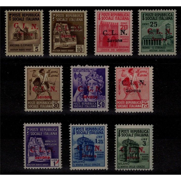 SAVONA 1945 Monumenti distrutti 10v MNH** ©