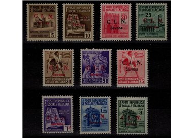 SAVONA 1945 Monumenti distrutti 10v MNH** ©