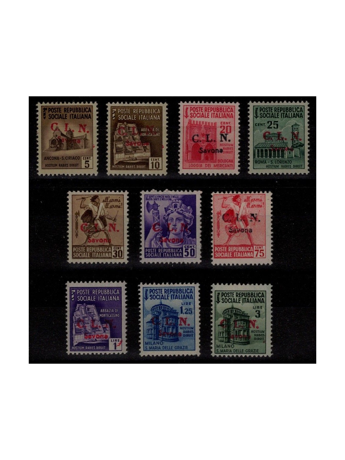 SAVONA 1945 Destroyed monuments 10v MNH** ©