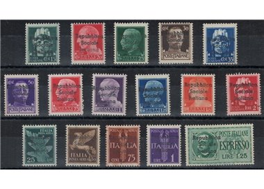 TERAMO 1944 Imperiale sovrastampata 16v MNH** ©