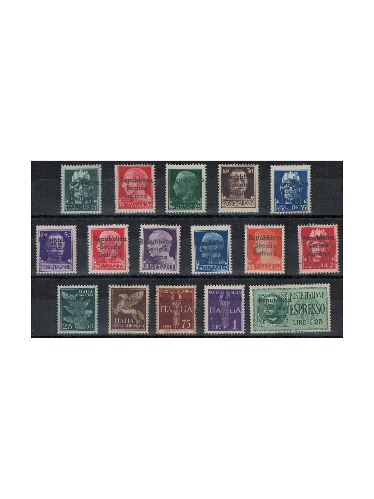 TERAMO 1944 Imperial overprinted 16v MNH** ©