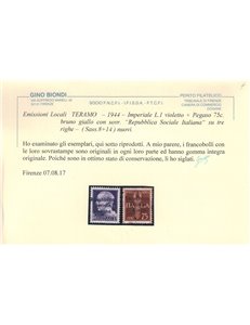 TERAMO 1944 Imperiale sovrastampata 16v MNH** ©