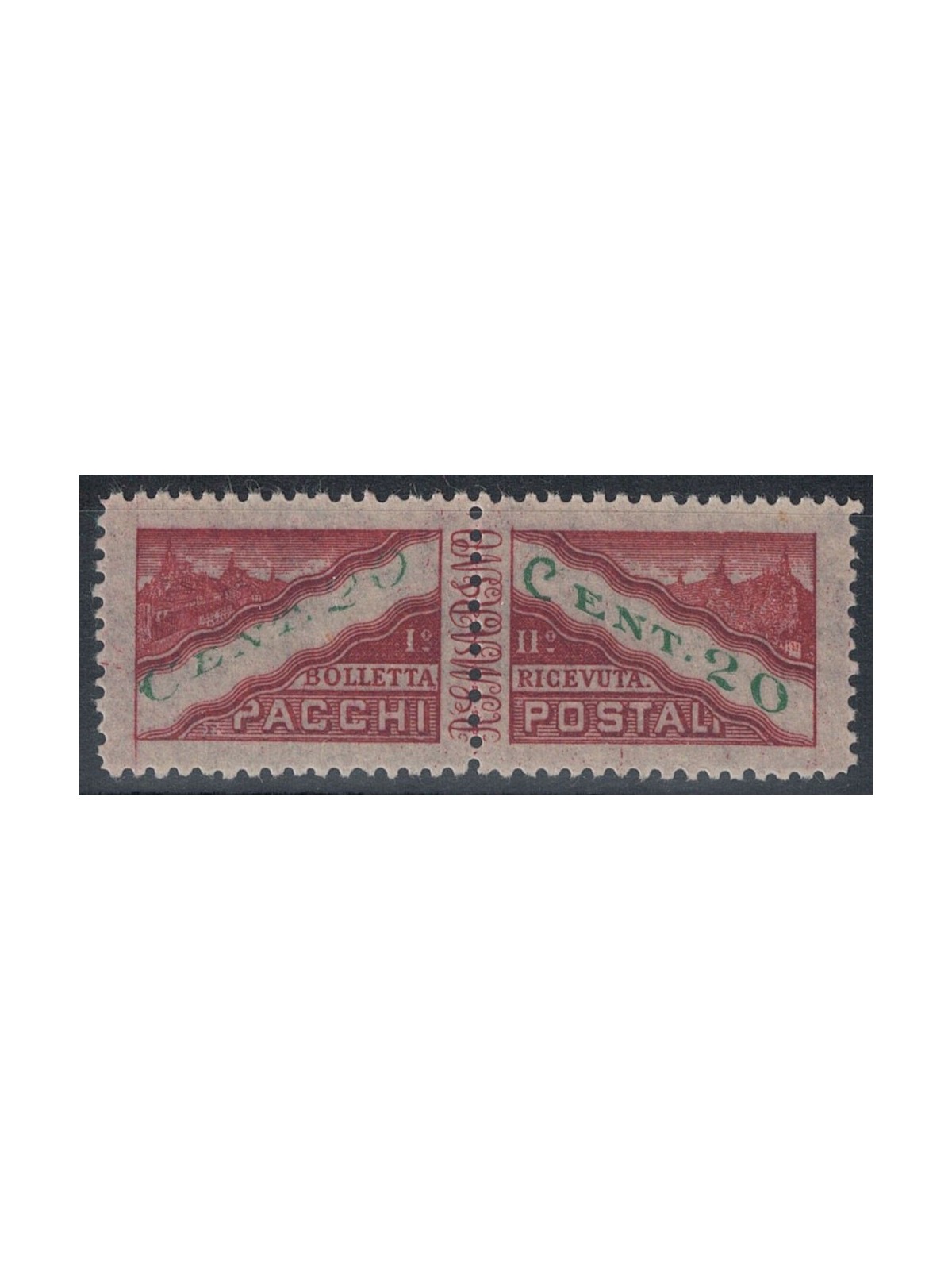 SAN MARINO 1945 Varietà 20c pacchi postali (evanescenza) MNH**