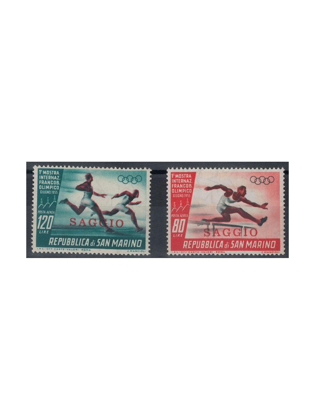 SAN MARINO 1955 Francobollo Sportivo (Saggio) 2v MNH**