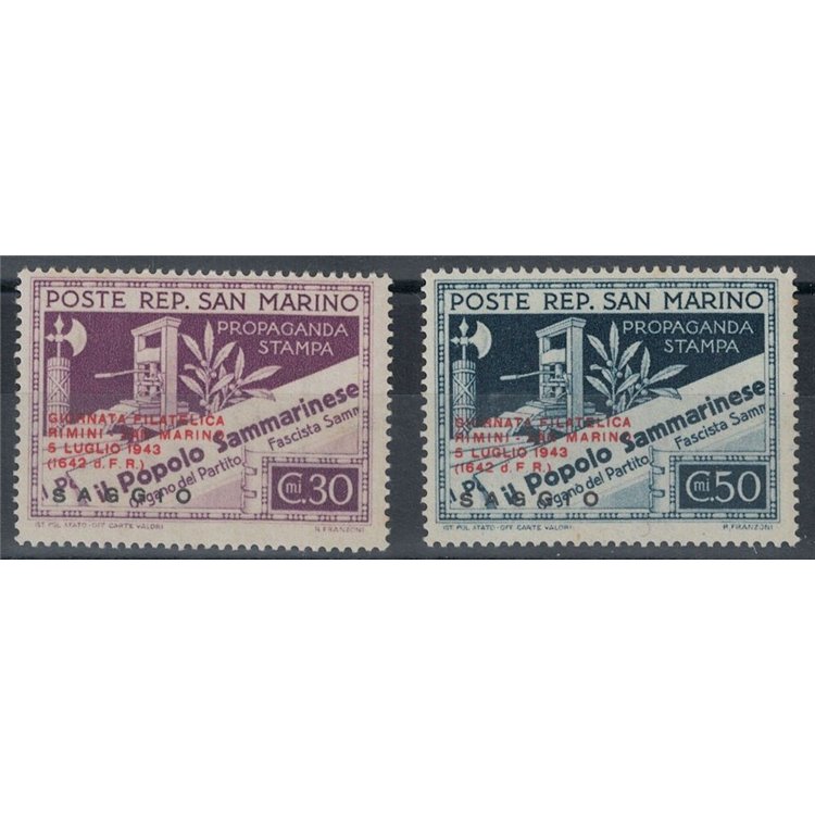 SAN MARINO 1943 Philatelic Day (Example) 2v MH*