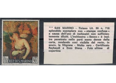 SAN MARINO 1966 Variety £90 Titian (blurred print) MNH** ©