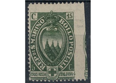 SAN MARINO 1923 Variety 15c Red Cross (nd on right) MNH** ©