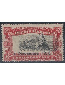 SAN MARINO 1918 Variety £3 Victory (center moved) MNH**