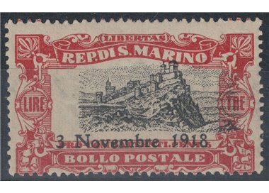 SAN MARINO 1918 Varietà £ 3 Vittoria (centro spostato) MNH**