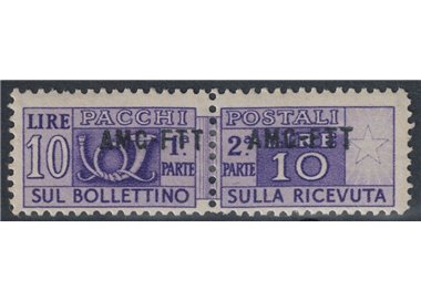 TRIESTE A 1949 Pacchi postali £10 (soprast. ravvicinate) MH* ©