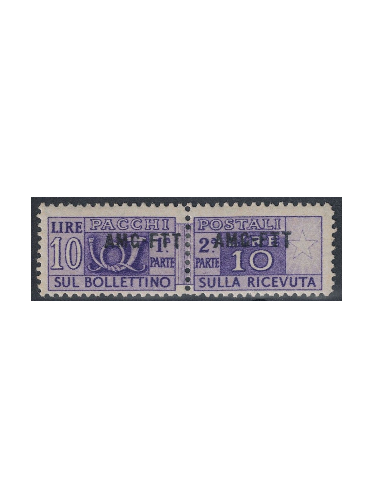TRIESTE A 1949 Parcel Post £10 (close overprints) MH* ©