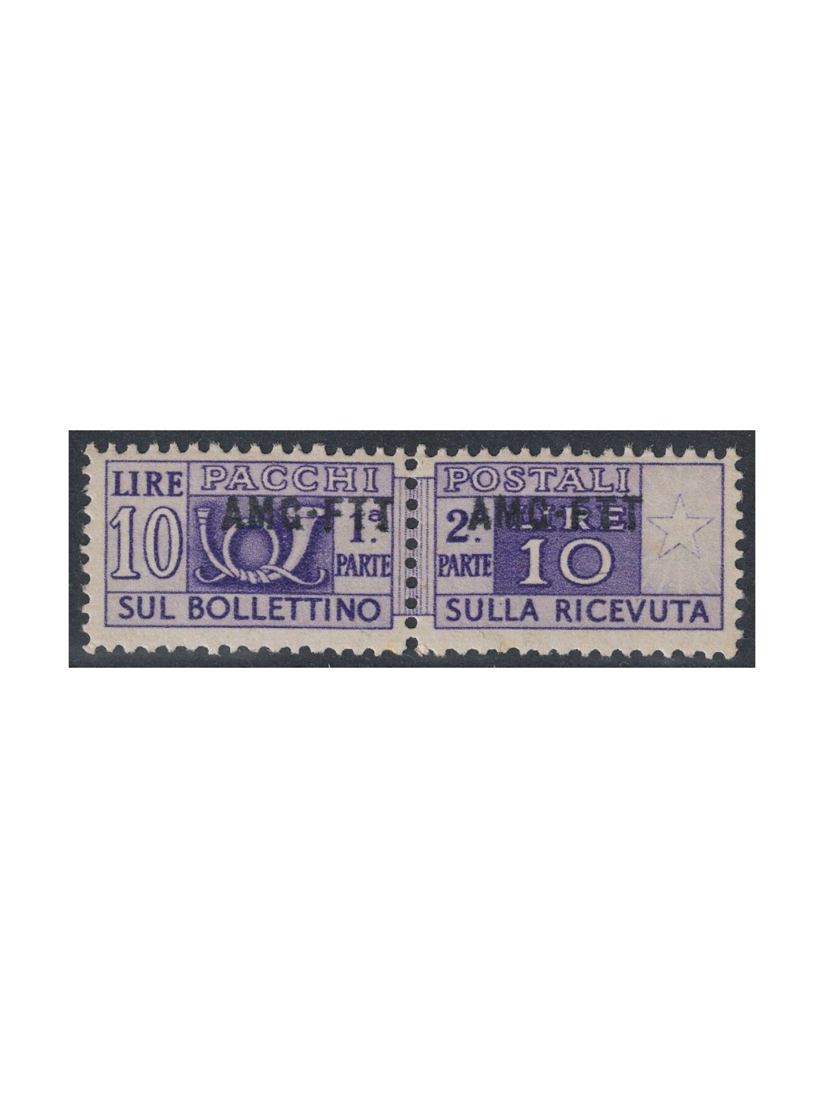 TRIESTE A 1949 Pacchi postali £10 (soprast. ravvicinate) MNH** ©