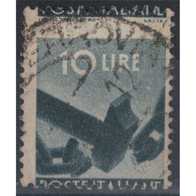 ITALY 1945 Democratic £10 (perforated fort. moved) us ©
