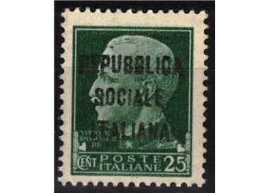 ITALY RSI 1944 Variety 25c Imperial (exchanges overprinted in div. col.) MNH** ©