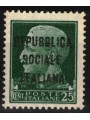 ITALY RSI 1944 Variety 25c Imperial (exchanges overprinted in div. col.) MNH** ©