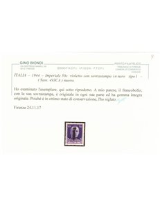 ITALIA RSI 1944 Varietà 50c Imperiale (scambi soprast. fascio nero) MNH** ©