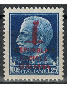 ITALY RSI 1944 Variety 1.25£ Imperial (overprints div. col.) MNH** ©