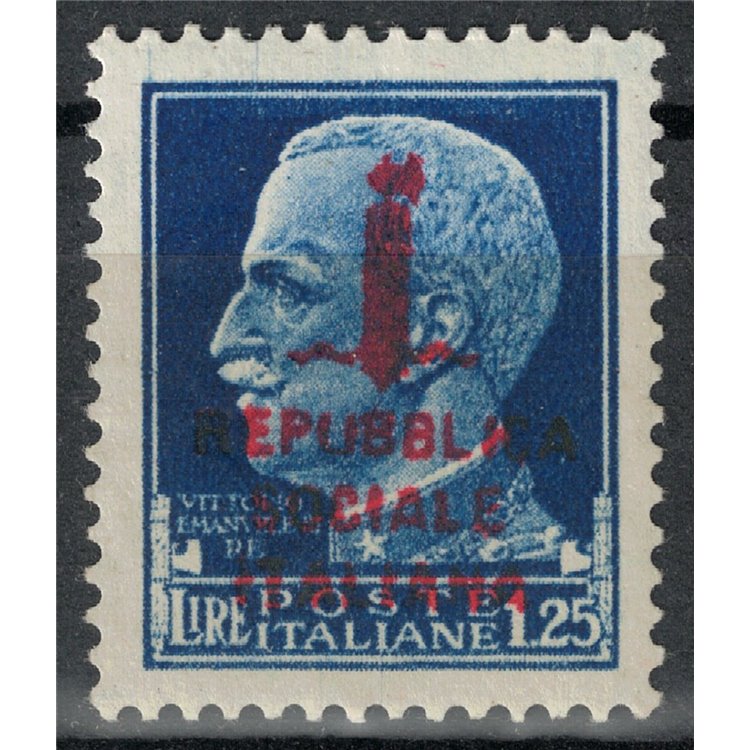 ITALY RSI 1944 Variety 1.25£ Imperial (overprints div. col.) MNH** ©