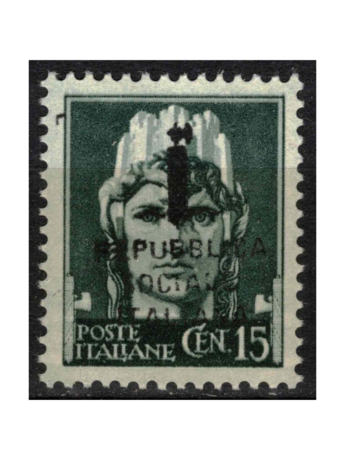 ITALY RSI 1944 Imperial 15c Essay (overlay bundle and text) MNH** ©