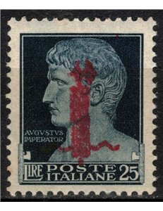 ITALY RSI 1944 25£ Imperial Sample (red fasces overlay) MNH** ©