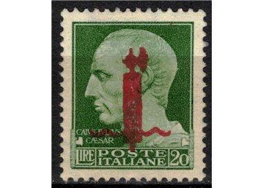 ITALY RSI 1944 20£ Imperial Sample (red fasces overlay) MNH** ©
