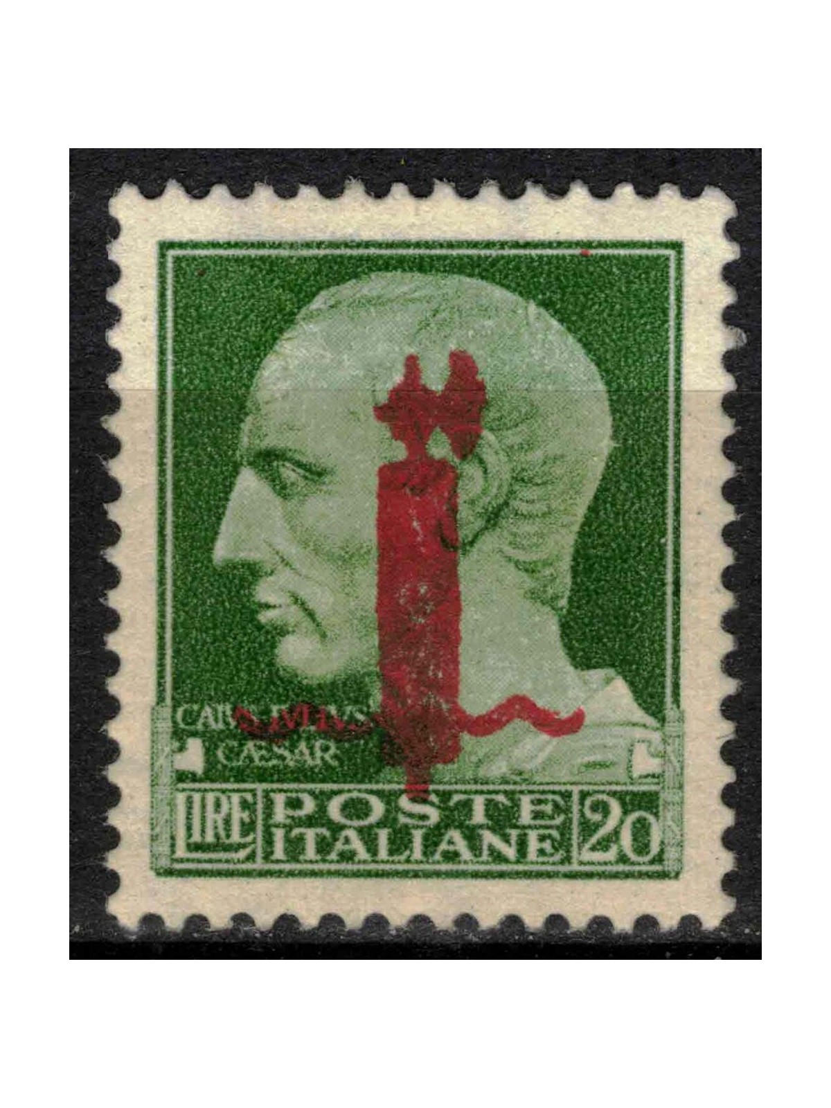ITALY RSI 1944 20£ Imperial Sample (red fasces overlay) MNH** ©