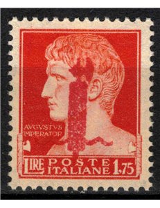 ITALY RSI 1944 1.75£ Imperial Sample (red fasces overlay) MNH** ©