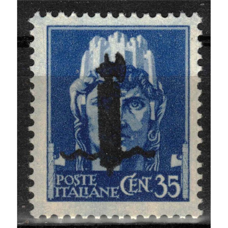 ITALY RSI 1944 Imperial 35c Sample (black bundle overlay) MNH** ©