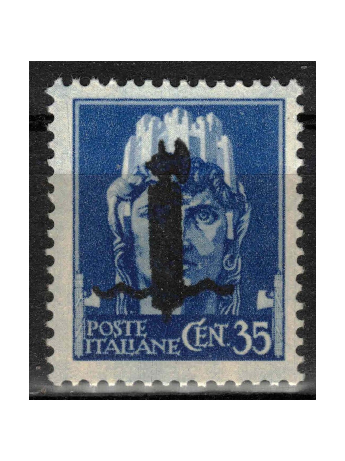 ITALY RSI 1944 Imperial 35c Sample (black bundle overlay) MNH** ©