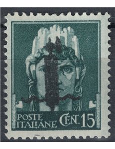 ITALY RSI 1944 Imperial 15c Sample (black bundle overlay) MNH** ©