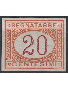 ITALY KINGDOM 1890-94 Variety Postage Due 20c (imperforated) MNH** ©