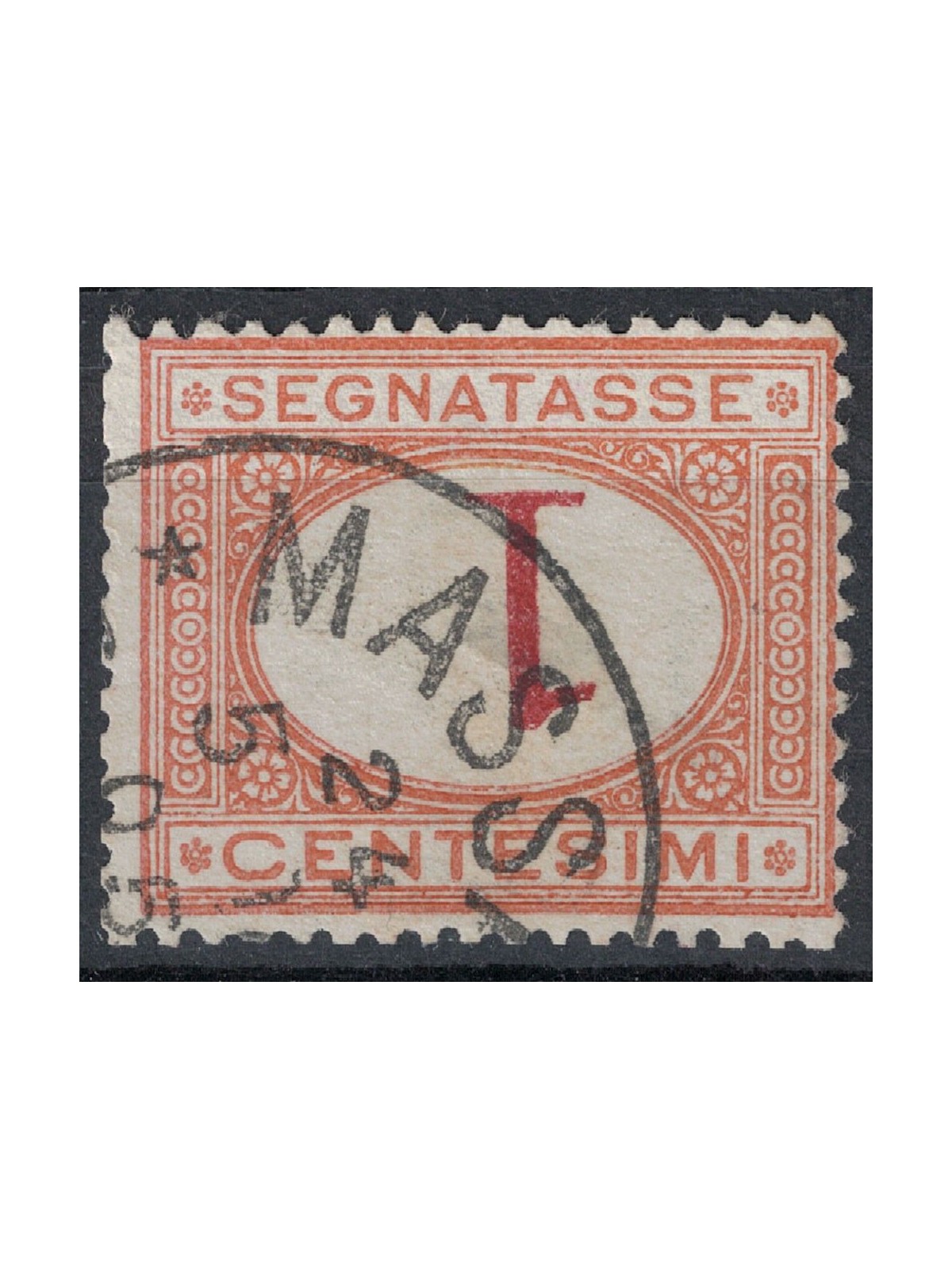 ITALIA REGNO 1870 Varietà Segnatasse 1c (cifra capovolta) us ©