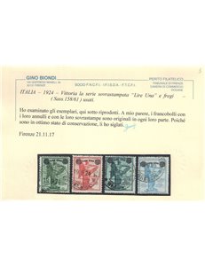 ITALIA REGNO 1924 Vittoria soprastampati 4v us ©