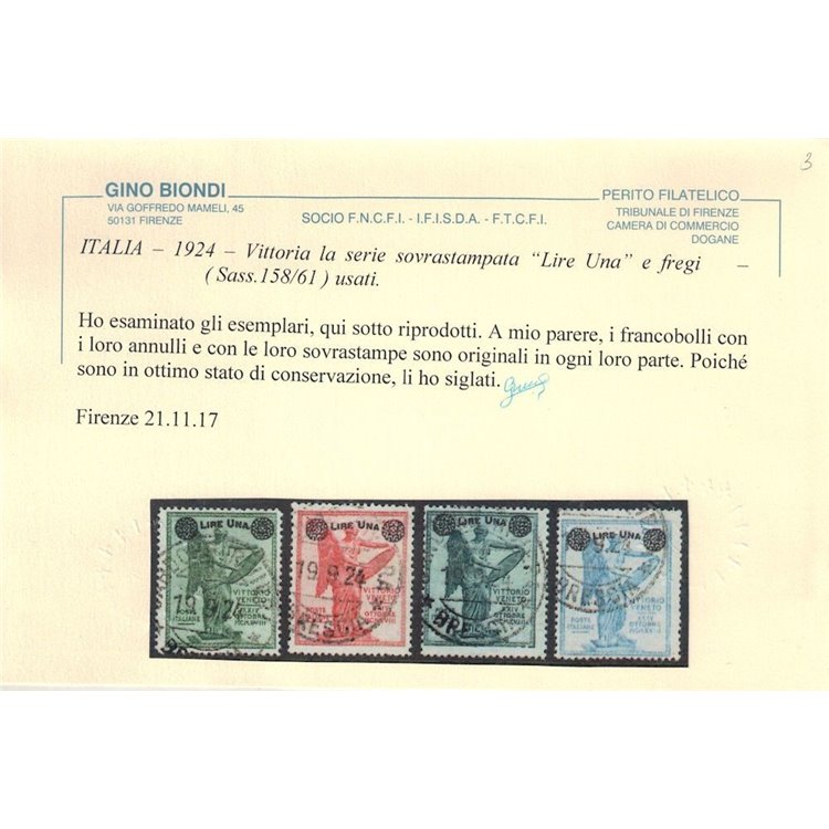 ITALIA REGNO 1924 Vittoria soprastampati 4v us ©