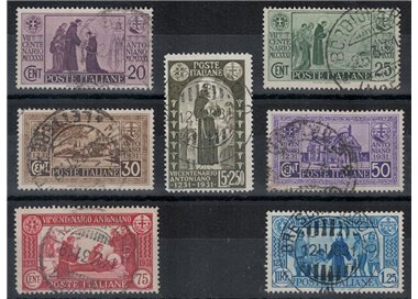 ITALIA REGNO 1931 Centenario S. Antonio 7v us ©