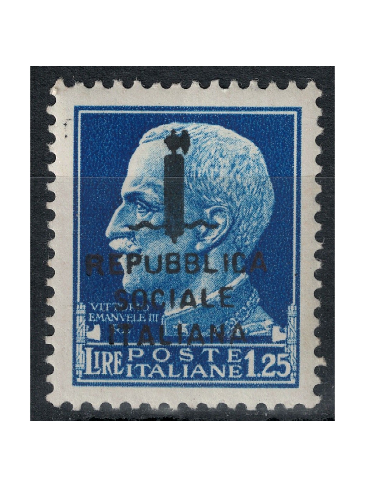 ITALIA RSI 1944 Varietà 1,25£ Imperiale (scambi soprastampa) MNH** ©