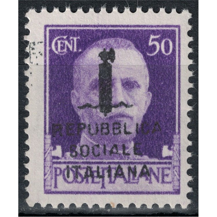 ITALIA RSI 1944 Varietà 50c Imperiale (scambi soprast.) MNH** ©