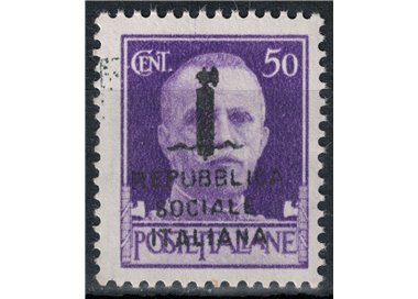 ITALY RSI 1944 Variety 50c Imperial (exchange overprint) MNH** ©