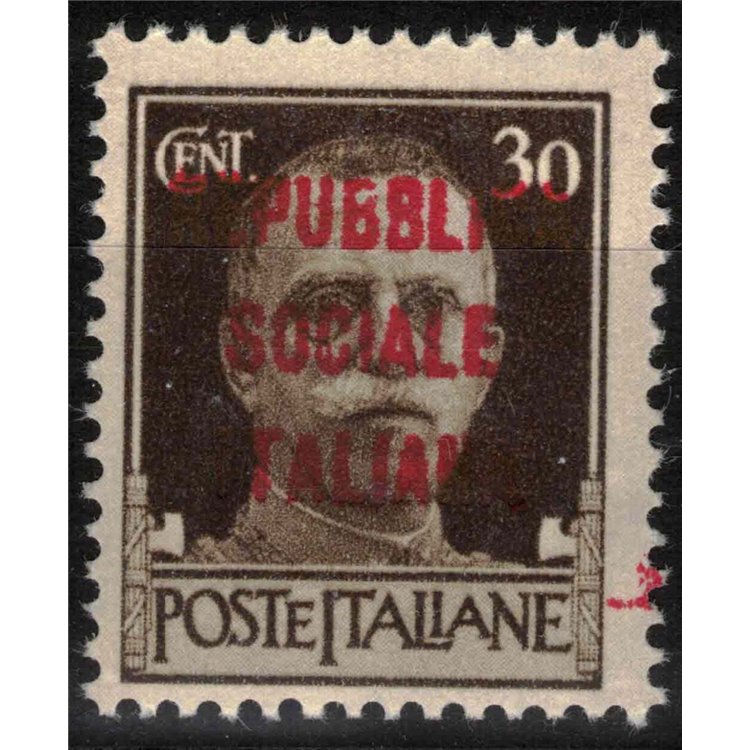 ITALY RSI 1944 Variety 30c Imperial (exchanges overlay text) MNH** ©