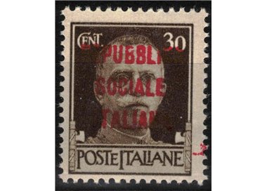 ITALIA RSI 1944 Varietà 30c Imperiale (scambi soprast. testo) MNH** ©