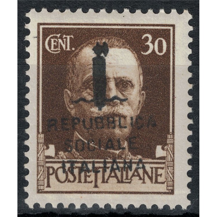ITALY RSI 1944 Variety 30c Imperial (exchange overprint) MNH** ©