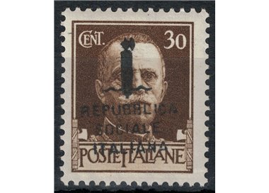 ITALY RSI 1944 Variety 30c Imperial (exchange overprint) MNH** ©