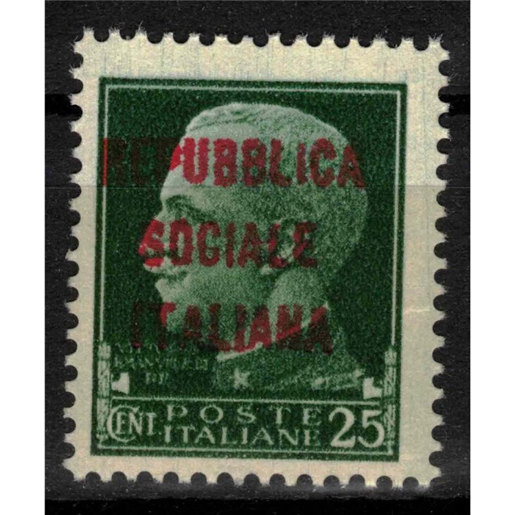 ITALY RSI 1944 Variety 25c Imperial (exchange overprint) MNH** ©