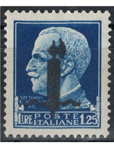 ITALY RSI 1944 Variety 1.25£ Imperial (color error overprint) MNH** ©
