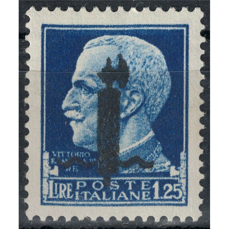 ITALY RSI 1944 Variety 1.25£ Imperial (color error overprint) MNH** ©