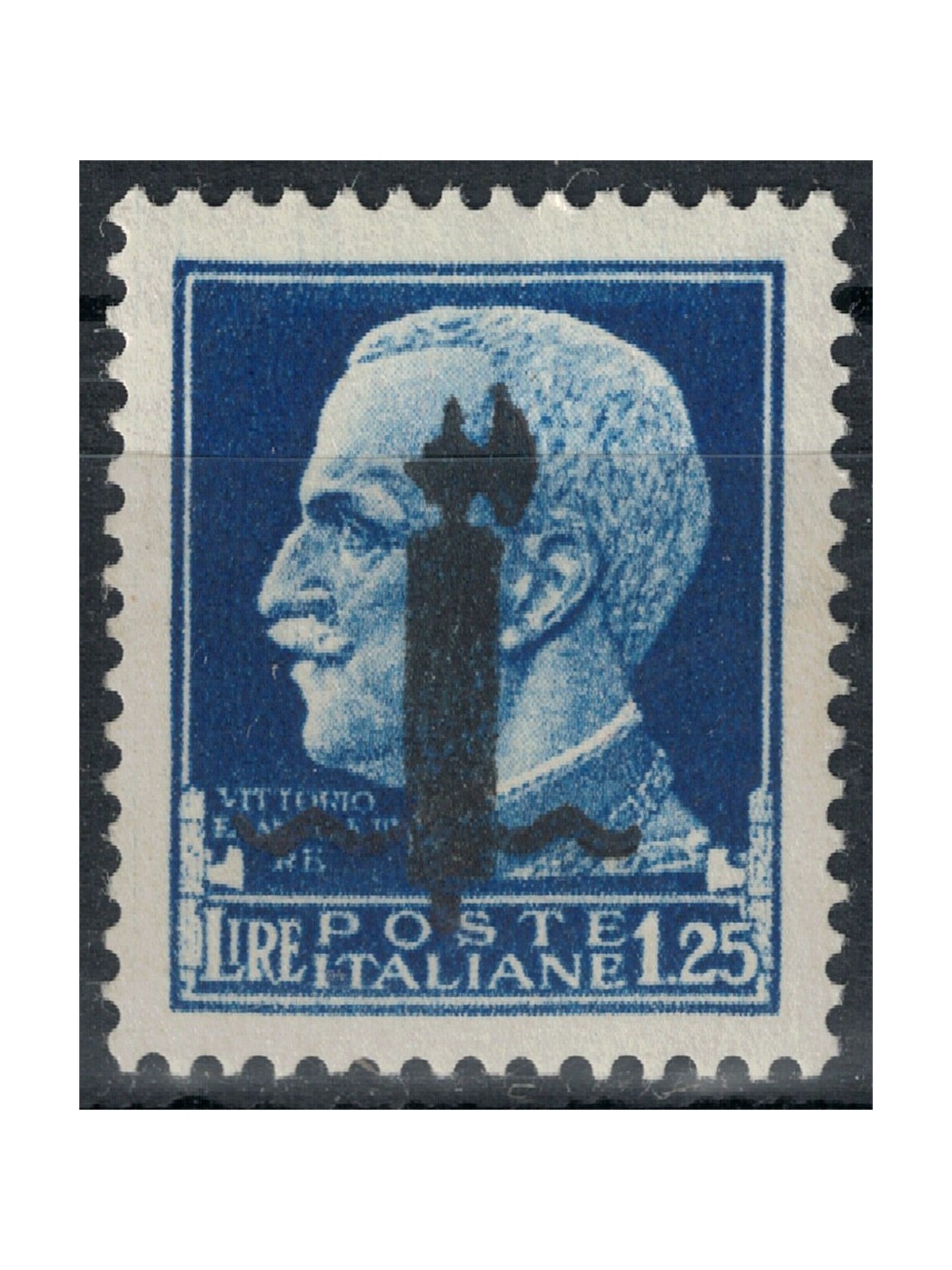 ITALY RSI 1944 Variety 1.25£ Imperial (color error overprint) MNH** ©
