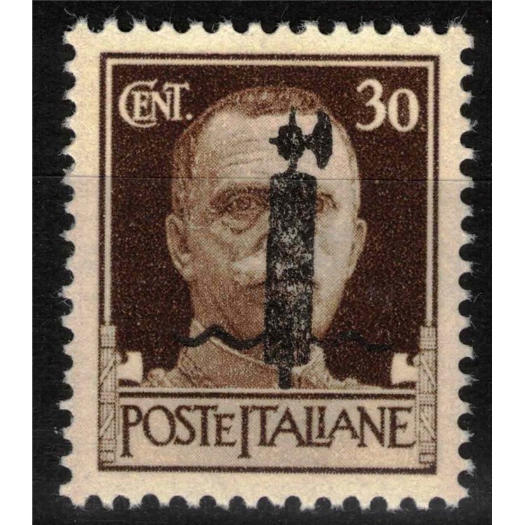 ITALIA RSI 1944 Varietà 30c Imperiale (errore colore soprast.) MNH** ©